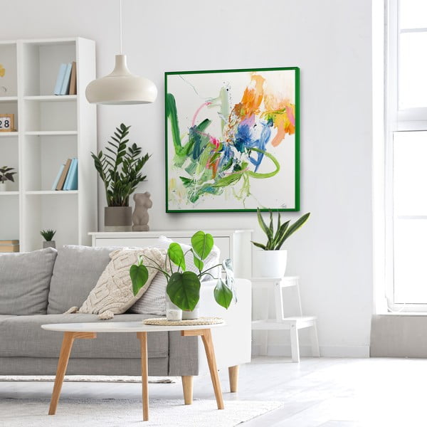 Obraz s ručně malovanými prvky 102x102 cm Confidential Green – Malerifabrikken-image-1