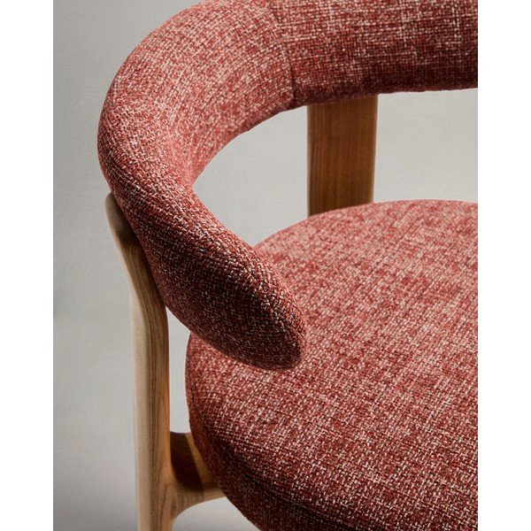 Barová židle z jasanového dřeva v terakotové barvě/ve světle přírodní barvě (výška sedáku 75 cm) Granite – Kave Home-image-3