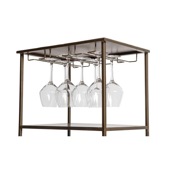 Kovová vinotéka v mosazné barvě na 16 lahví, 46x118 cm Vadim - WOOOD-image-3