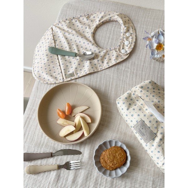 Hnědý/béžový dětský příbor 3 ks ze silikonu Olive Mix – Cam Cam Copenhagen-image-1