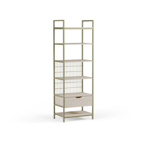 Zelená ocelová knihovna 60x179,5x40 cm Amara – Marckeric