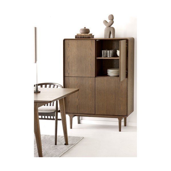 Tmavě hnědá skříňka v dekoru dubu 100x140x40 cm Darwin – House Nordic-image-2
