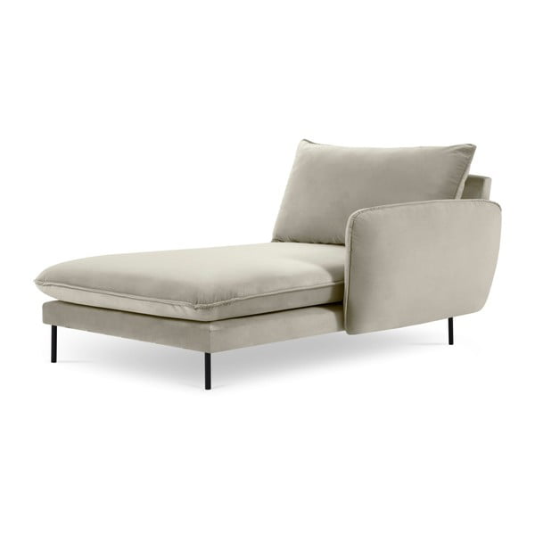 Béžová sametová lenoška Cosmopolitan Design Vienna, pravý roh-image-3