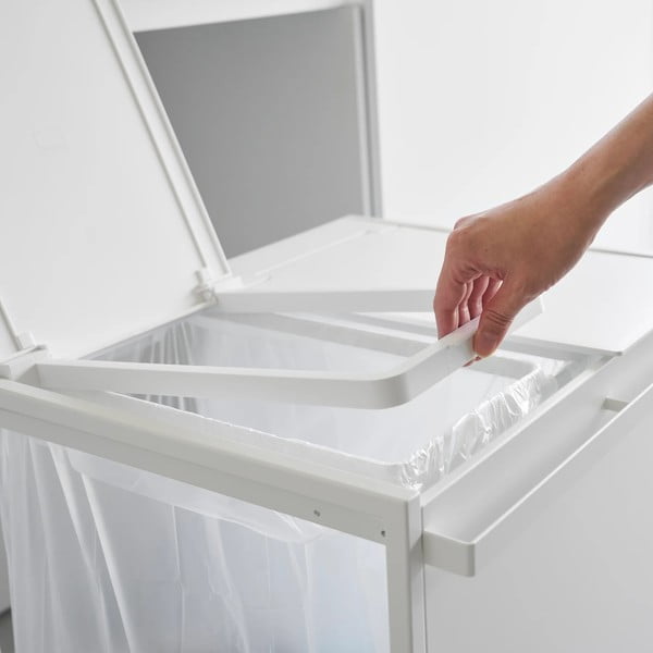 Bílý kovový odpadkový koš na tříděný odpad Tower – YAMAZAKI-image-2