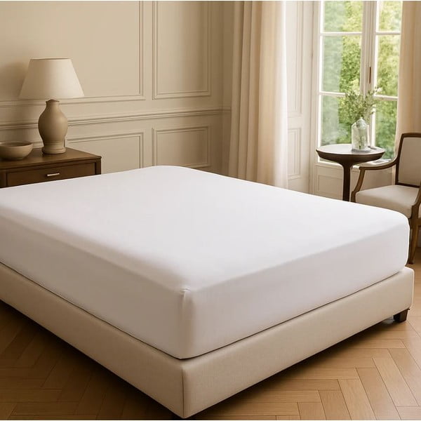 Bílé napínací prostěradlo z bavlny Renforcé 200x140 cm Ranforce – Mila Home Luxury