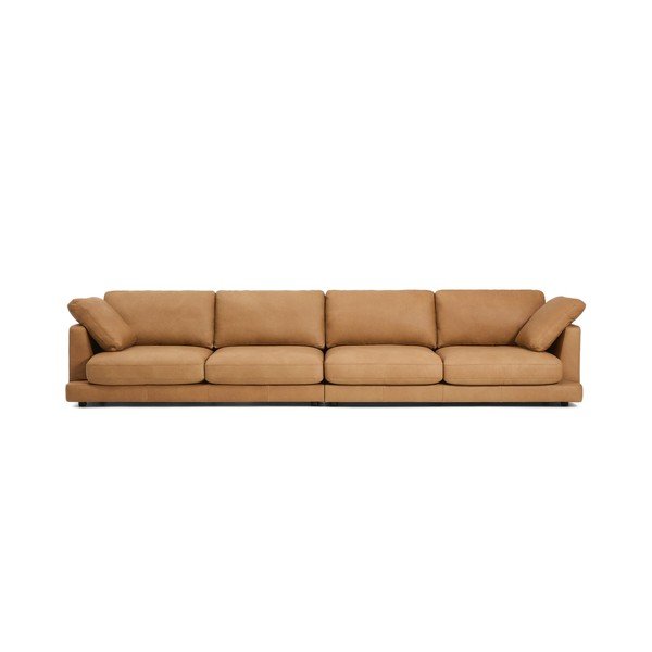 Hnědá kožená pohovka 390 cm Gala – Kave Home-image-2