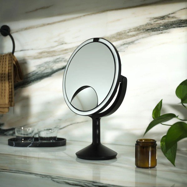 Kosmetické zrcadlo s osvětlením/zvětšovací (zvětšení 5x/zvětšení 10x) ø 25 cm Trio Max – simplehuman-image-1