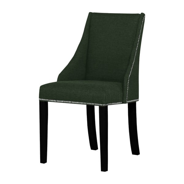 Tmavě zelená židle s černými nohami z bukového dřeva Ted Lapidus Maison Patchouli