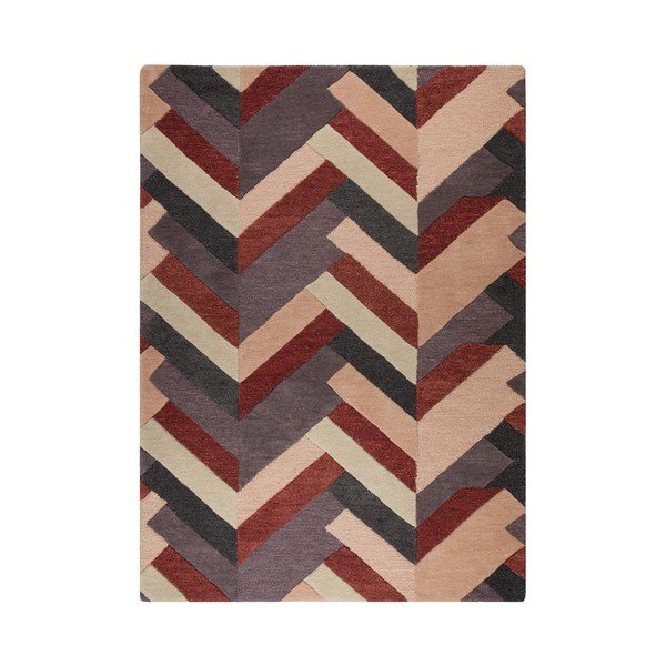 Červeno-šedý ručně tkaný koberec Flair Rugs Salon, 200 x 290 cm