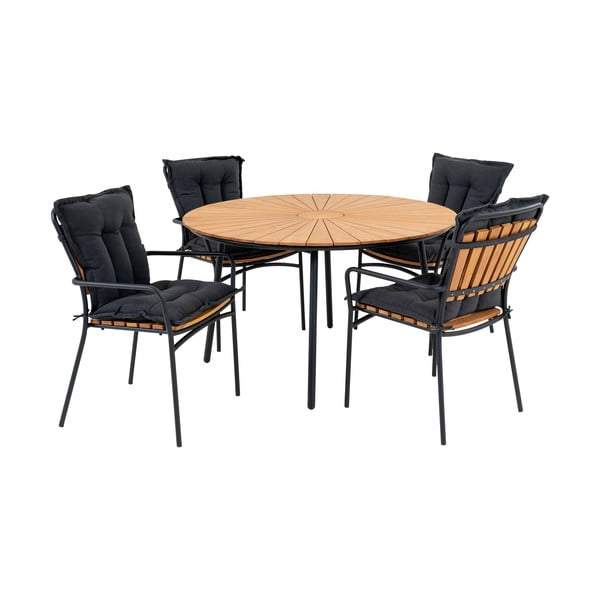 Zahradní jídelní set v přírodní barvě pro 4 Cleveland – House Nordic-image-2