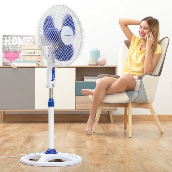 Bílý ventilátor na podstavci InnovaGoods, ø 40 cm-image-3