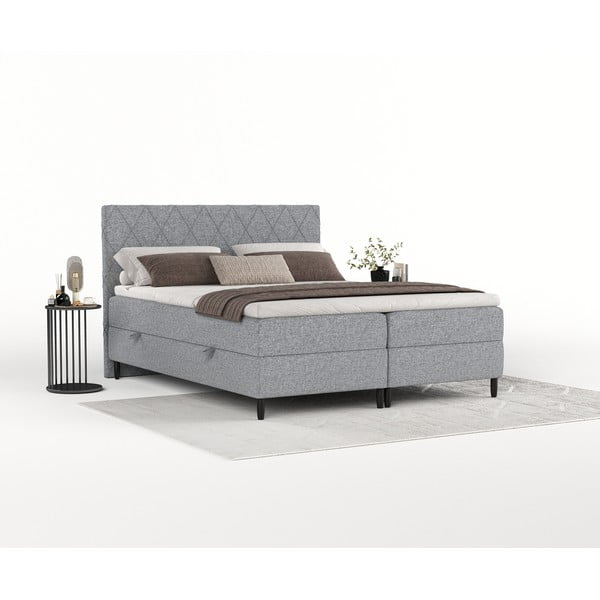 Šedá boxspring postel s úložným prostorem 180x200 cm Gwen – Maison de Rêve-image-2