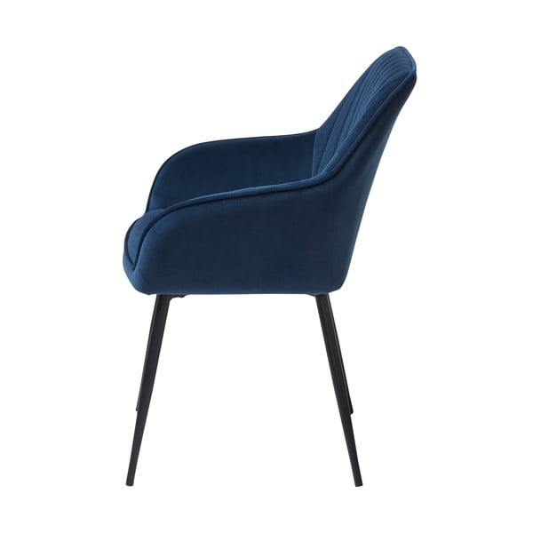 Tmavě modrá čalouněná jídelní křesla v sadě 2 ks s područkami Nolan Stripe – Unique Furniture-image-3