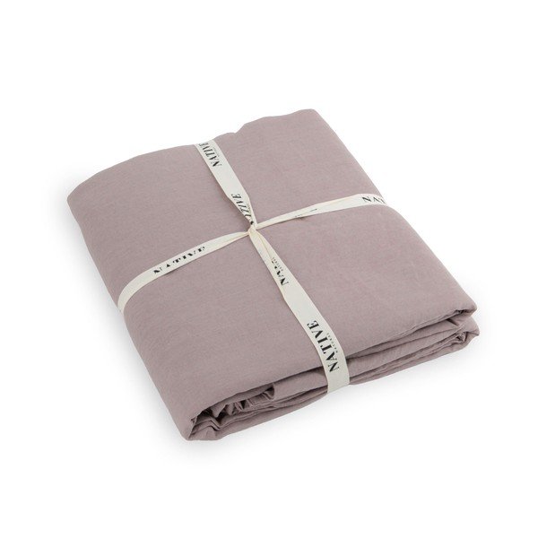 Starorůžové lněné povlečení na dvoulůžko 200x200 cm Blush – Native Natural-image-3