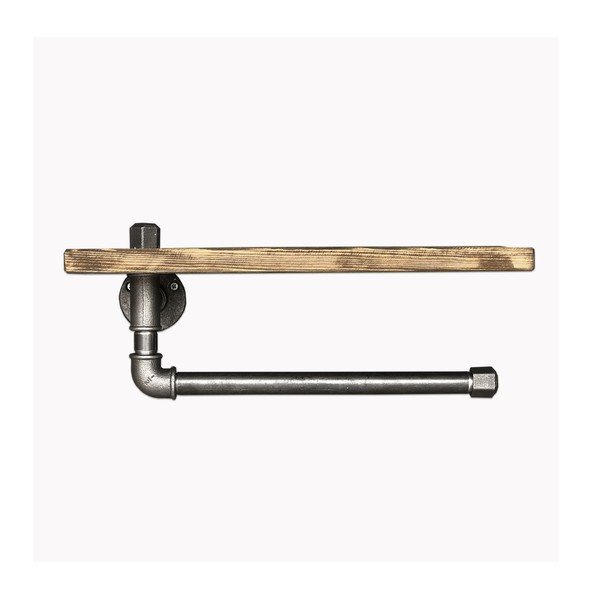 Dřevěná police s držákem Raffio Pipe-image-3