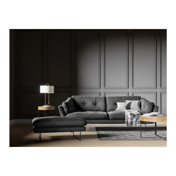 Tmavě šedá pohovka se sametovým potahem Windsor & Co Sofas Gravity-image-4