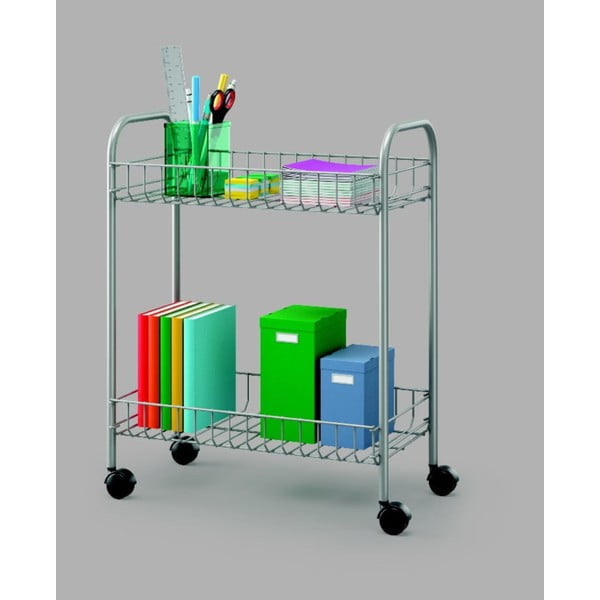Pojízdný dvoupatrový regál Metaltex Greg, délka 41 cm-image-1