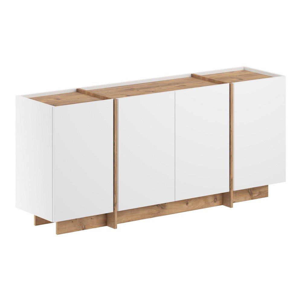 Bílá komoda v dekoru borovice s dírou na kabely 180x80x45 cm Dorma – Kalune Design