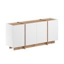 Bílá komoda v dekoru borovice s dírou na kabely 180x80x45 cm Dorma – Kalune Design