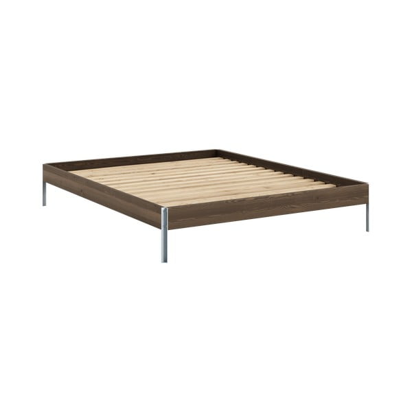 Hnědá dvoulůžková postel z borovicového dřeva s roštem 160x200 cm Core – Karup Design