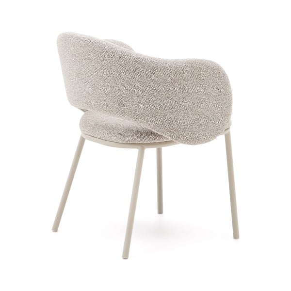 Slonovinové čalouněné jídelní křeslo Maina – Kave Home-image-4