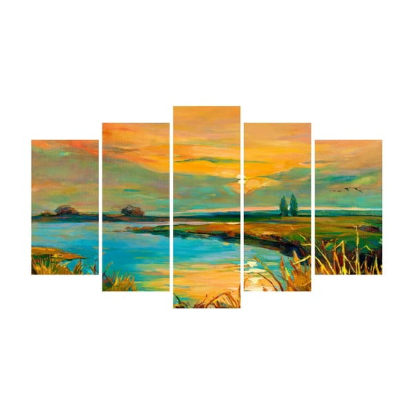 Vícedílný obraz na plátně Lake Landscape Canvas