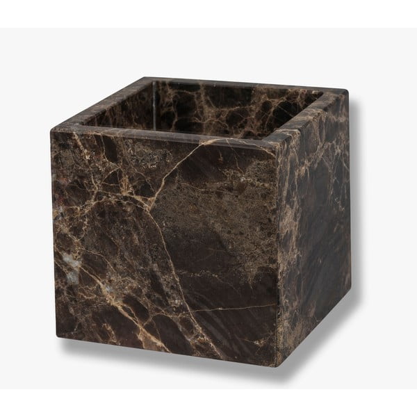 Tmavě hnědý mramorový koupelnový organizér na vatové tampony Marble – Mette Ditmer Denmark