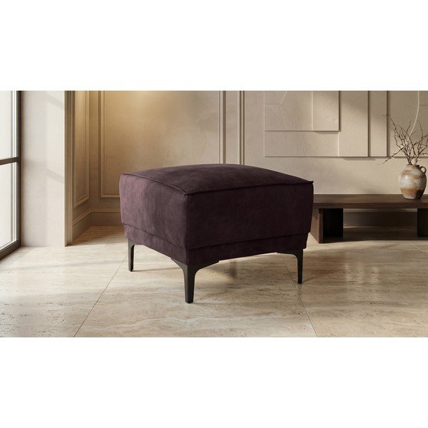 Hnědý taburet z imitace kůže Copenhagen – Scandic-image-1