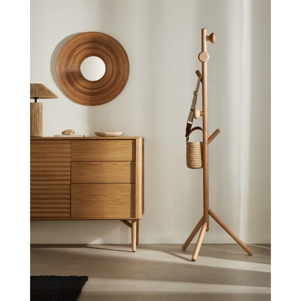 Věšák z bukového dřeva v přírodní barvě 46x170 cm Nadue – Kave Home-image-1