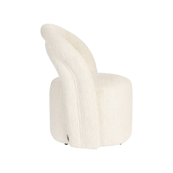 Krémové otočné křeslo z textilie bouclé Seina – Dutchbone-image-3