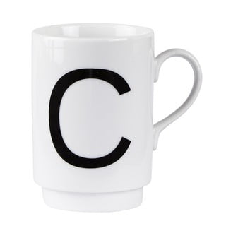 Porcelánový písmenkový hrnek KJ Collection C, 250 ml