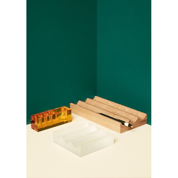 Žlutý skleněný stolní organizér Hübsch Ambra-image-3