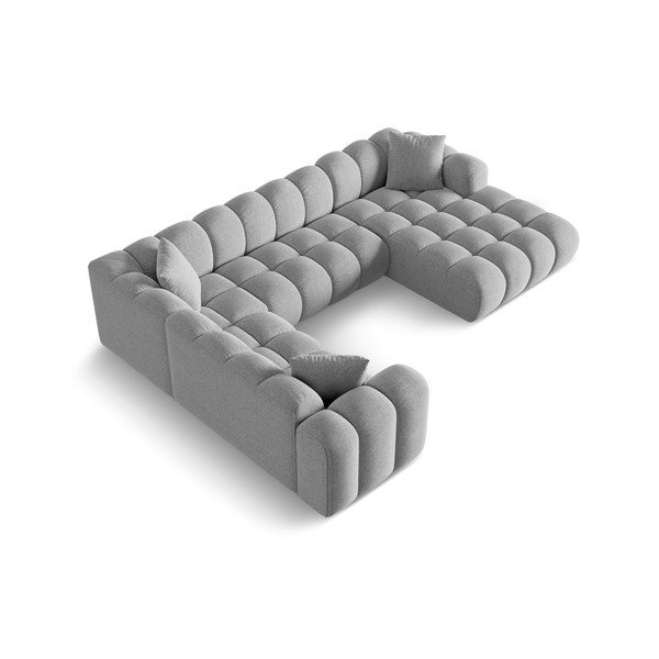 Světle šedá žinylková rohová pohovka (levý roh/do "U") Treno – Cosmopolitan Design-image-2