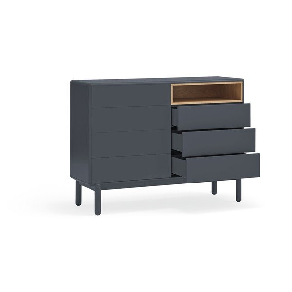 Tmavě šedá nízká komoda 120x90 cm Corvo - Teulat-image-3