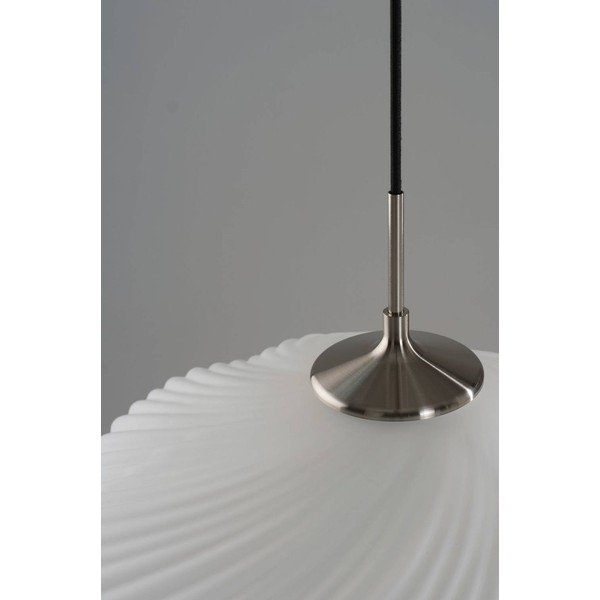 Bílé/ve stříbrné barvě stmívatelné závěsné svítidlo z opálového skla ø 50 cm Meringue – Jotex-image-3