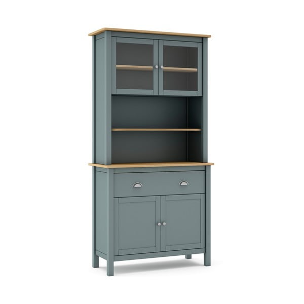 Kredenc šedozelená z borovicového dřeva 90x180,5x40 cm Misti – Marckeric-image-2