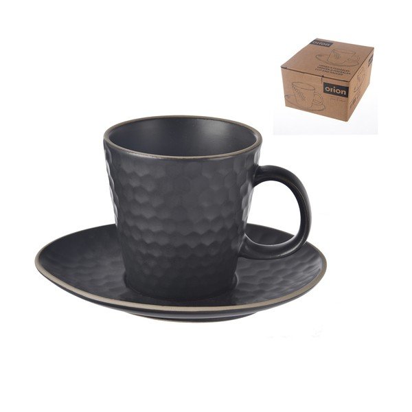 Černý keramický šálek na cappuccino 250 ml Tea Time – Orion-image-3