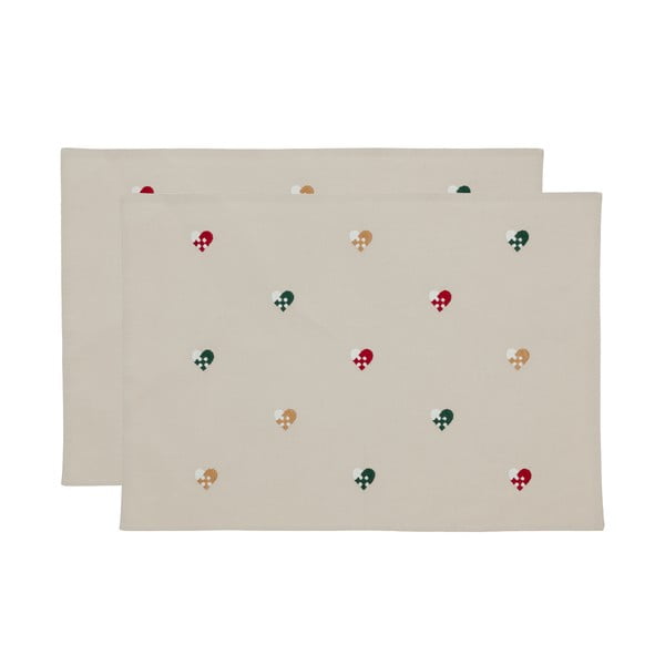 Látková prostírání v sadě 2 ks 33x48 cm Hearts Embloidery – Södahl