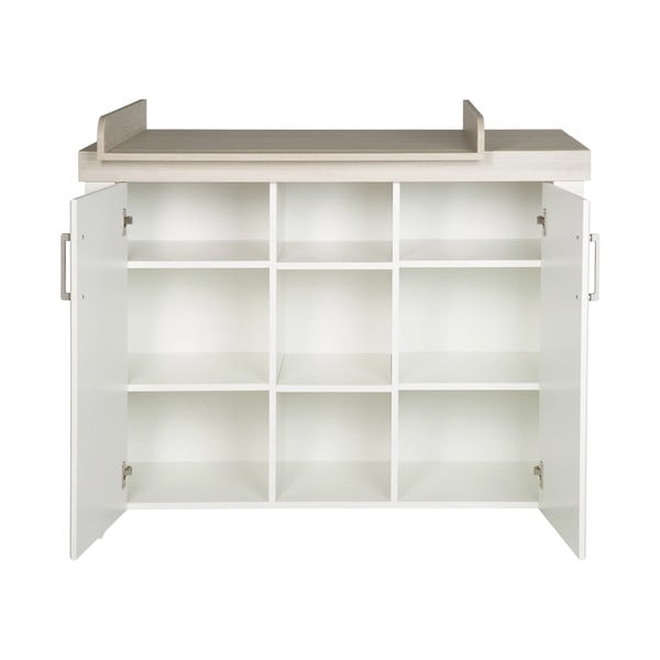 Bílá nízká dětská komoda v dekoru jilmu s přebalovacím pultem 120x98 cm Felicia – Roba-image-3