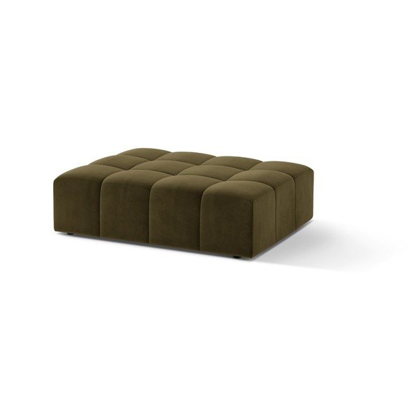 Khaki sametová podnožka Chicago – Cosmopolitan Design-image-1