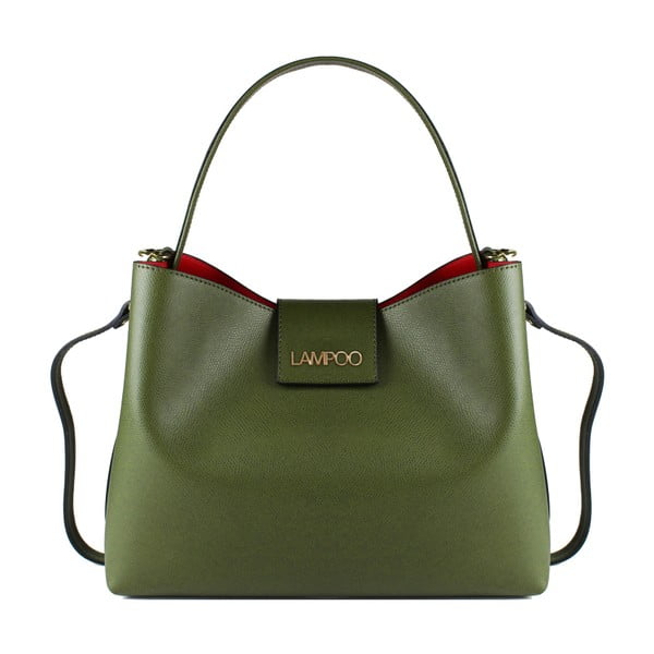 Zelená kožená kabelka Lampoo Tandora
