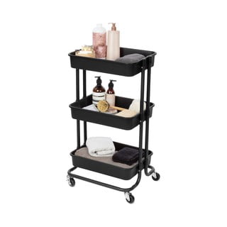 Černý plastový pojízdný regál 43x36 cm Grena – Compactor