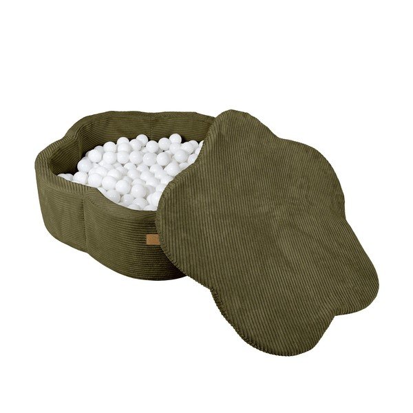 Khaki manšestrový bazének s míčky ø 90 cm výška 30 cm – Meowbaby