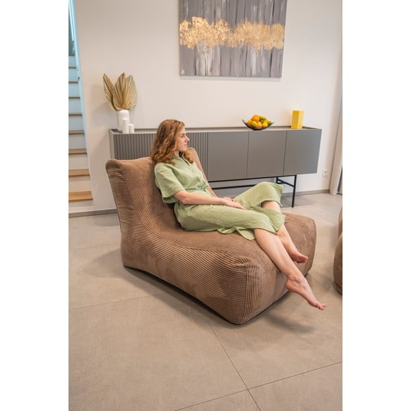Manšestrový sedací vak v cihlové barvě Lounge 100 – SLOWDOWN-image-1