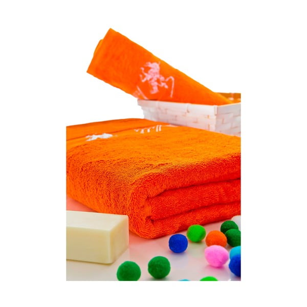 Sada ručníků 50x100 a 150x80 cm, oranžová