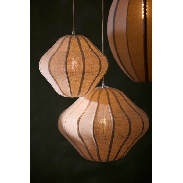Krémové závěsné svítidlo s textilním stínidlem ø 10 cm Sukau – Light & Living-image-1