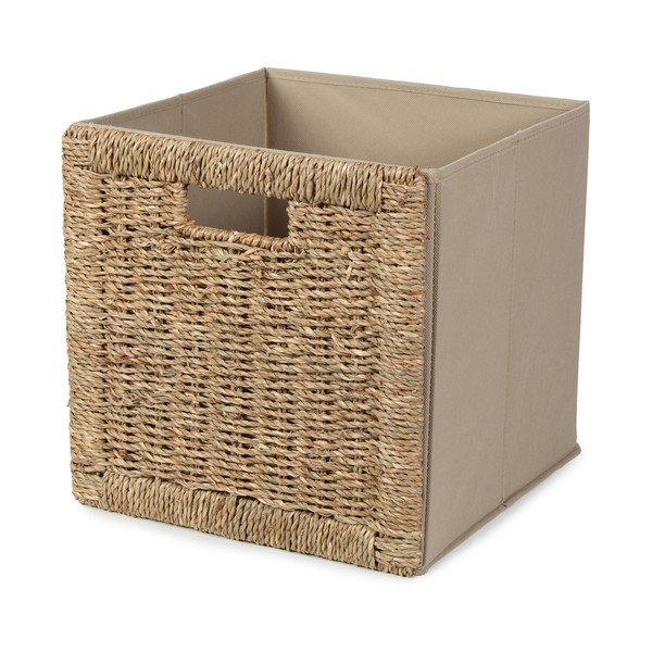 Úložný box z mořské trávy v přírodní barvě 30x30x30 cm – Compactor-image-1