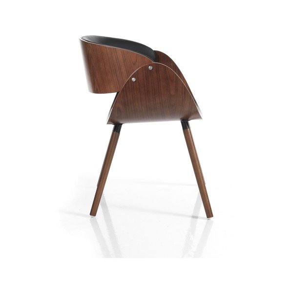 Černé/tmavě hnědé čalouněné jídelní křeslo s područkami Visby Evo – Tomasucci-image-2