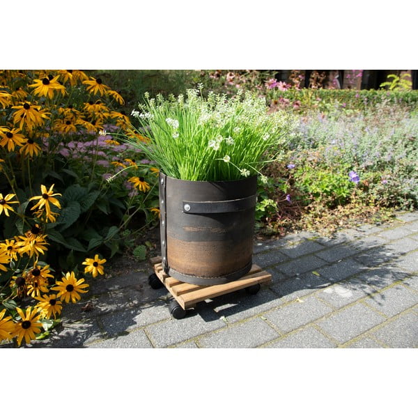 Dřevěný pojízdný podstavec pod květináč (výška 8 cm) Indoor & Outdoor – Esschert Design-image-1