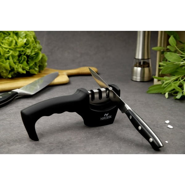 Černý 3-fázový ostřič na nože Nirosta Sharpen-image-1